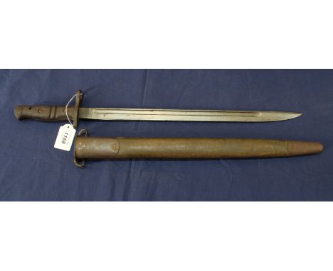 A Remington model 1917 bayonet with scabbard