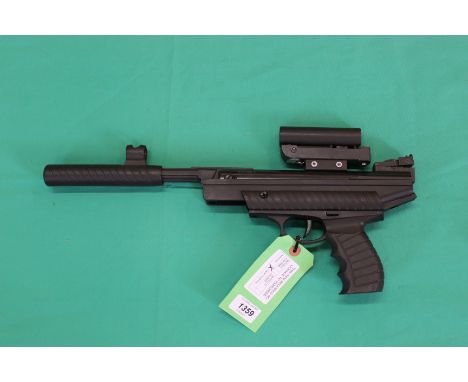 A Hatsan model 25 .22 air pistol with original instruction manual and receipt, also included a green dot sight, as a post 193