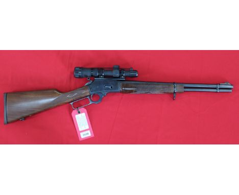 A 357/38 SPL lever action rifle by Marlin with a 1.5-5x20 scope, S/No.99070969, in overall excellent condition, this item can