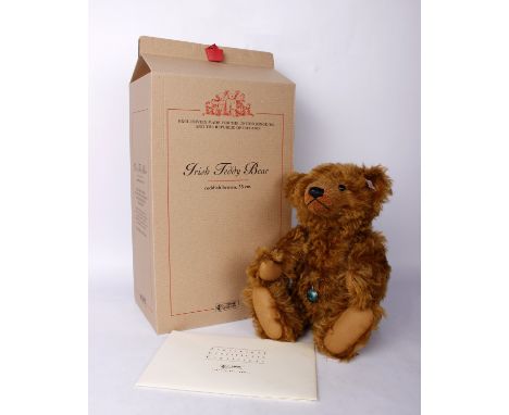 A Steiff 'First Irish Teddy Bear' Limited Edition UK and Northern Ireland Exclusive with original box, certificate and neckla