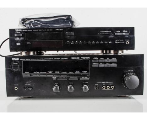 Yamaha Amplifier &amp; CD Player, Yamaha CD Player CDX-590 together with a Yamaha Amplifier DSP-A590 with remotes, both visua