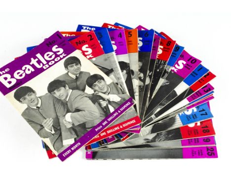 Beatles Monthly Magazines, complete run from Issue 1 to Issue 20 plus 25 and 31 - all appear to be originals (tight stapling,