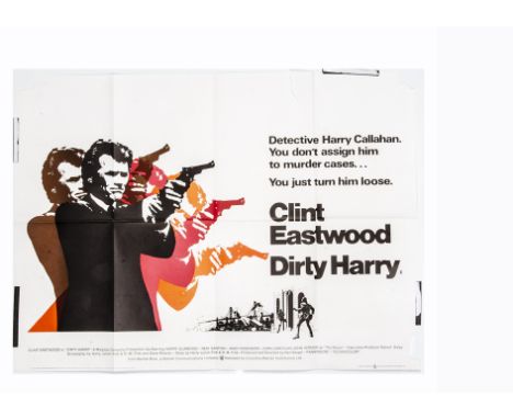 Dirty Harry (1971) UK Quad poster, this the first release version for the debut in the series of films starring Clint Eastwoo