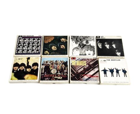 Beatles Reel to Reel Tapes, the first eight Beatles albums all on UK 3¾ IPS Mono Reel to Reel tapes - all in their original P