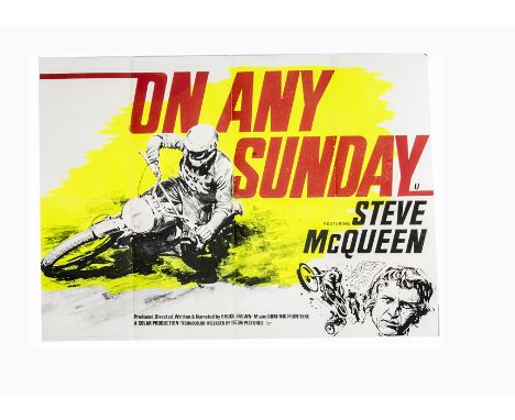 On Any Sunday (1971) UK Quad poster, for the Steve McQueen motorbike racing documentary from Tigon, the poster with Chantrell