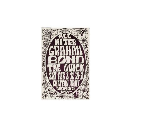 Graham Bond Concert Poster, A poster for the All Niter gig at Chateau Impney 3rd February - unfolded - light creases, otherwi