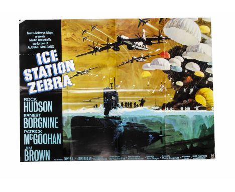 Ice Station Zebra (1968) UK Quad poster, for the film based on the Alastair MacLean novel starring Rock Hudson, this the firs