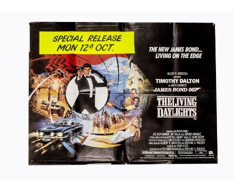The Living Daylights (1987) James Bond UK Quad poster, for the first film starring Timothy Dalton as James Bond, the poster a