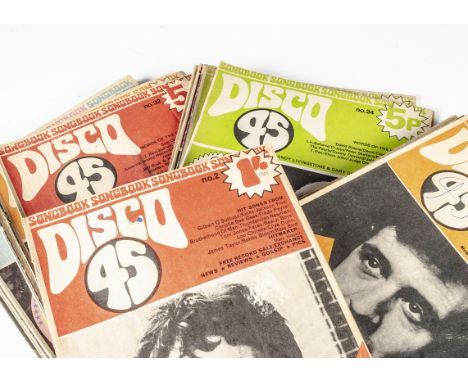 Disco 45 Magazines, twenty-six copies between Number 2 and number 56 with cover stars including Elton John, Paul McCartney, J