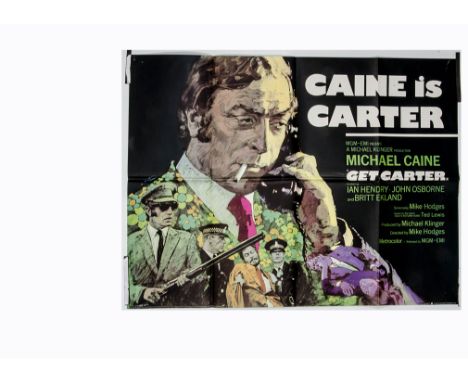 Get Carter (1971) UK Quad poster, with a striking portrait of Michael Caine as "Jack Carter" from this iconic British 1970s f