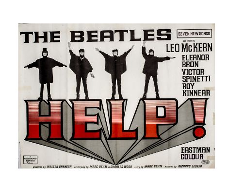 The Beatles / Help UK Quad Poster, original first release UK Quad Poster for 'Help' - rolled with three light vertical folds,