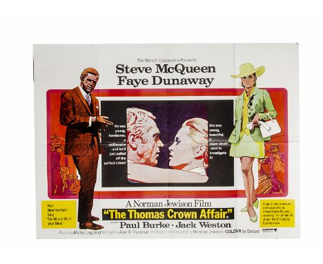 The Thomas Crown Affair (1968) UK Quad poster, for the 1960s classic starring Steve McQueen and Faye Dunaway, poster art by P