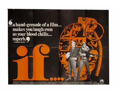 If (1968) UK Quad poster, for the Lindsay Anderson satire starring Malcom McDowell, this being the first release "X" rated ve