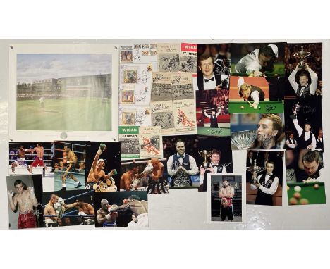 Good mixed selection of signed sporting memorabilia to include: six Wigan programmes signed by Billy Beston, four first day c