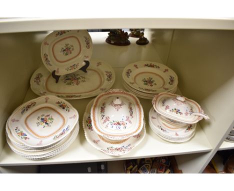 A quantity of Royal Cauldon Badminton patterned tableware, to include soup tureen, cover, and ladle, soup bowls, ashette, and