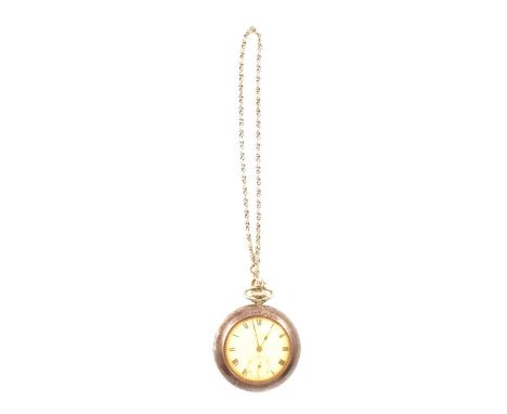 Zenith - a Chronometre white metal open face pocket watch, white enamel dial with a roman numeral chapter ring and subsidiary
