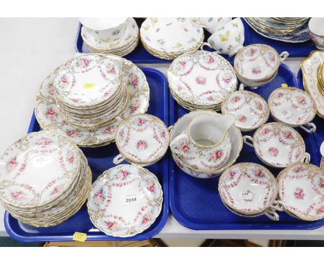 A Noritake style floral pattern part tea service. (2 trays)