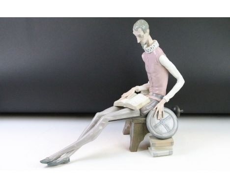 Nao by Lladro porcelain figure of Don Quixote, seated, with sword, approx 37cm high 