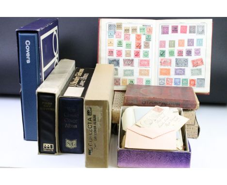 Collection of stamps to include Great British Victorian and later stamps including penny red, some early 20th Century world s