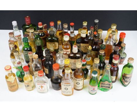 Collection of spirit miniatures to include a good selection of whisky; Black and White, teacher's, Famous grouse, Johnnie Wal