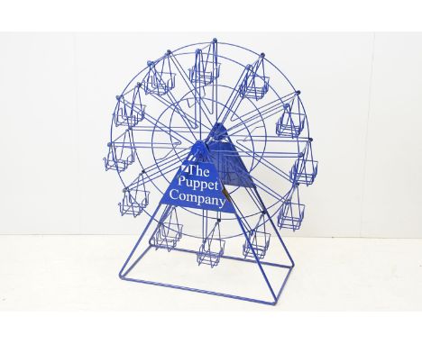 Blue painted metal ferris wheel from the Puppet Company, 75cm high 