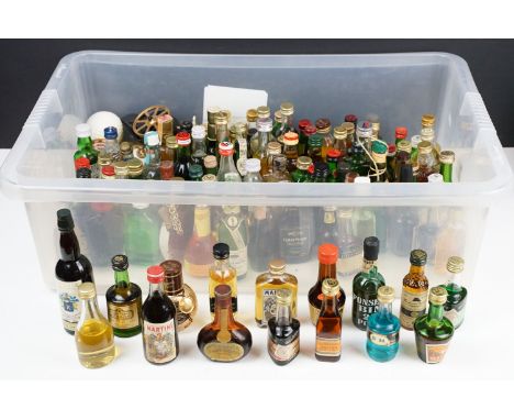 Large collection of spirit miniatures dating from the mid 20th Century and later to include cognac, whisky, ouzo, port calvad