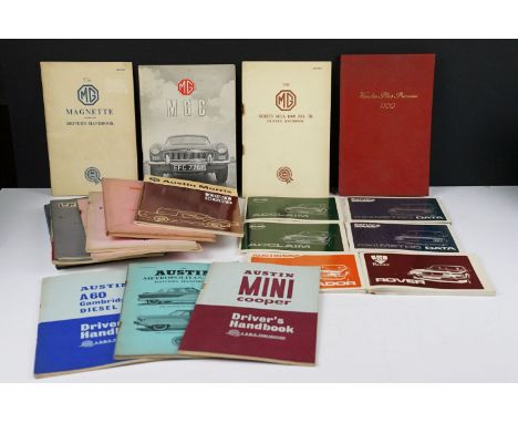 Collection of vintage car handbooks, to include: Vanden Plas Princess 1100, MG Series MGA 1600 (Mk. II), MG MGC, MG Magnette,