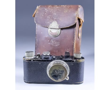 A Leica 1C Camera, Circa 1930s, with collapsible Leitz Elmar 1:3, 5F 50mm lens, body No. 38252, with original range finder an