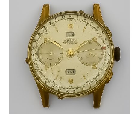 An Angelus Manual Wind Chronometer, Mid 20th Century, Plated Metal Cased, 38mm diameter, Serial No. 241548, the silvered dial