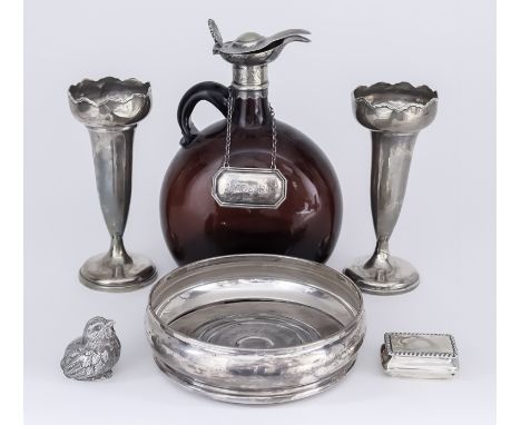 An Edward VII Silver Chick Pattern Pepperette, and Mixed Silverware, the pepperette by Sampson Mordan &amp; Co. Ltd, Sheffiel