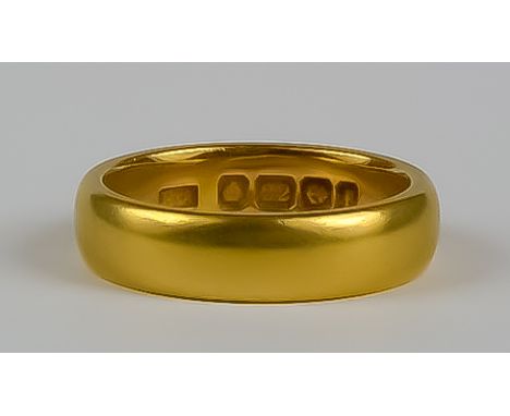 A 22ct Gold Wedding Band, Modern, size K, gross weight 6.4g