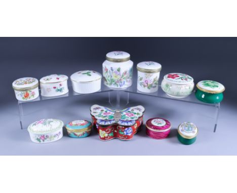 A Halcyon Days Enamel Box - "The Worshipful Company of Fruiterers AD 2000", another with a love sentiment, and twenty-five ot