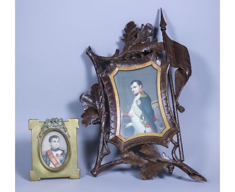 19th Century Continental School - Miniature painting - Half length portrait of Napoleon Bonaparte, oval 2.5ins x 1.75ins, in 