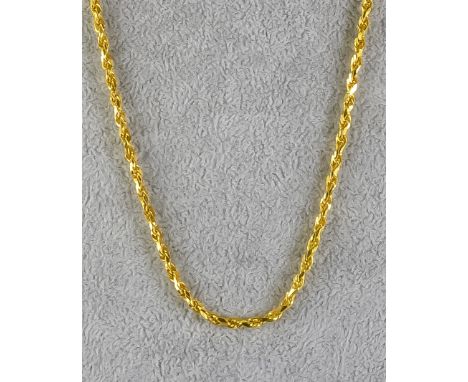 A 22ct Gold Rope Twist Chain, Modern, 520mm overall, gross weight 32.1g