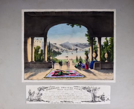 William Spooner (19th Century) - Six lithograph and watercolour - "Spooner's Protean Views", comprising - "Mount Vesuvius", c