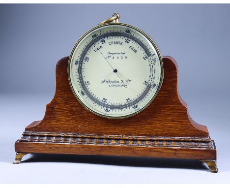 A Brass Cased Aneroid Barometer, Early 20th Century, by F. Darton &amp; Co, London, No. 2613, with 4.5ins dial, contained in 