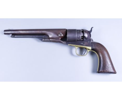 A 19th Century .44 Calibre Army Revolver by Colt, Serial No. 61465, 8ins blued steel barrel bearing the name Colonel Sam Colt