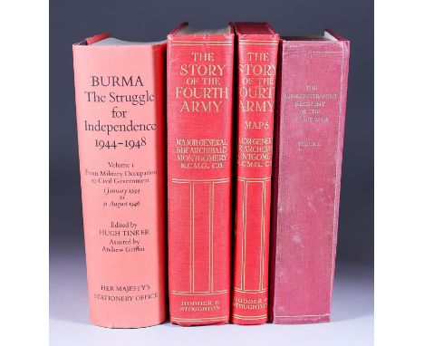 Eight Books of Military History, including - Hugh Tinker (Ed) - "Burma, The Struggle for Independence 1944-1948", Volume One,