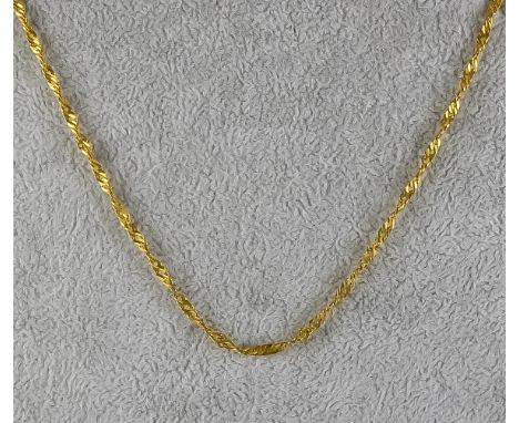A Gold Coloured Metal Rope Twist Chain, Modern, 650mm overall, gross weight 11.5g Note: Metal unmarked but tests as 22ct gold