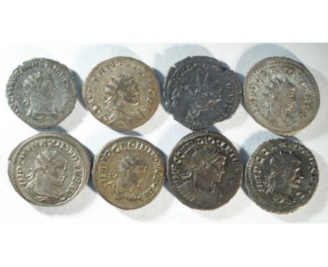 Ancient Roman, 8x antoninianii consisting of: Postumus (260 - 269 CE), Victory advancing right reverse, Near Extremely Fine. 