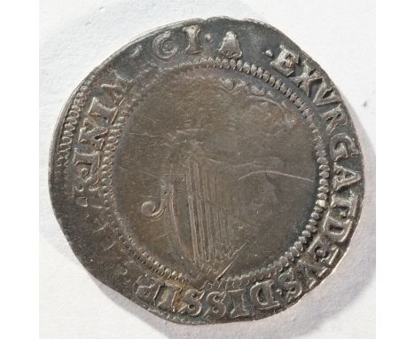 Ireland, James I (1603 - 1625) shilling, 4.45 grams, 27.3 mm. First coinage 1603 - 1604. Obv: Crowned bust facing left. Rev: 