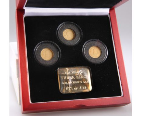 Tristan Da Cunha, 2010 gold ''year of three kings'' 3-Coin set. 3.75g .916/22 carat gold. 3-coin set commemorating the year 1