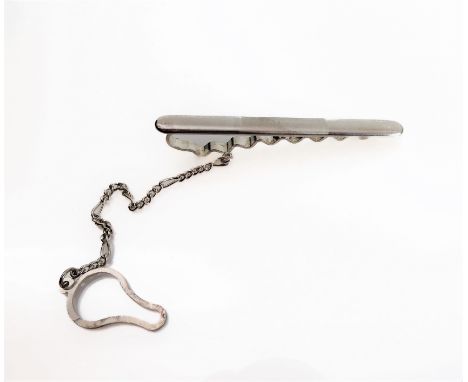 A silver money-clip and chain