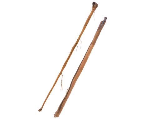 Two early fishing rods: a two-piece Hardy 'The Perfection' Palakona (9' 6") (in need of restoration);a three-piece 11' rod by