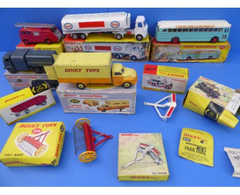 Boxed Dinky Supertoys and Dinky Toys:Pressure Refueller - 642;Bedford Pallet Jekta Van - 930;Fire Engine - 935;A.E.C. Fuel Ta