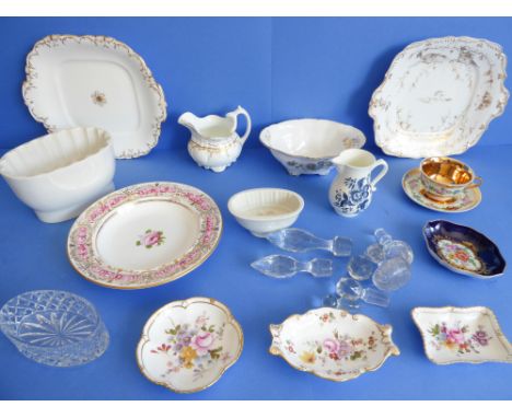 A selection of varied ceramics to include:two jelly moulds;seven mainly cut-glass decanter stoppers including a 19th century 