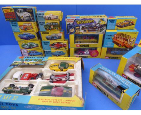 Boxed Corgi die-cast models:Beast Carrier - 58 (fine);Aston Martin DB5 - 261;Marlin Rambler - 263;Chitty Chitty Bang Bang 266