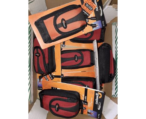 A box of seven lowepro camera cases. 
