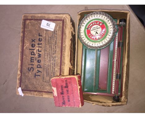 A Simplex Model A typewriter, with original box 