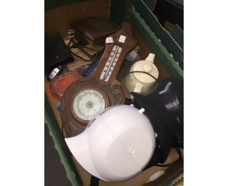 Box of misc inc broken barometer 